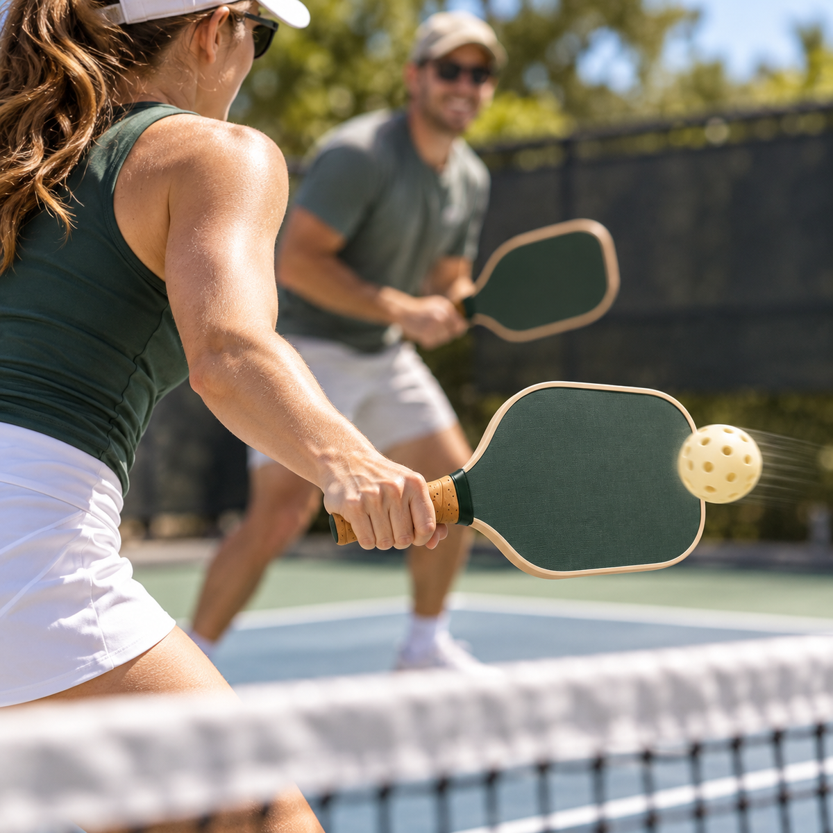 Forest Green Pickleball Paddle Set