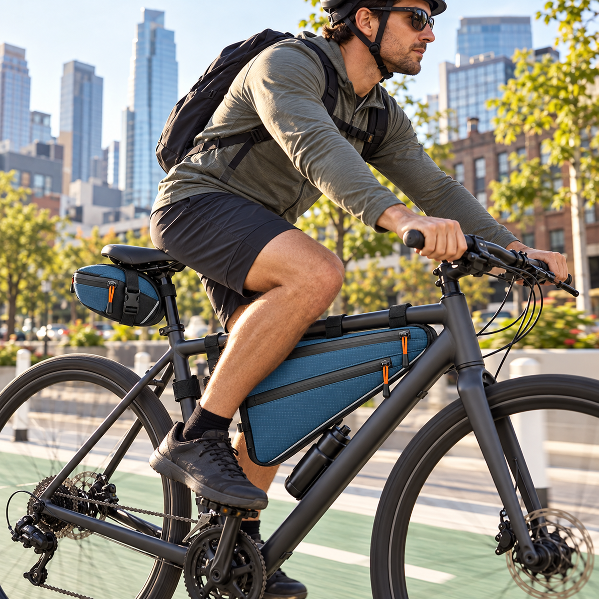 Mineral Blue Cycling Frame Bag Set