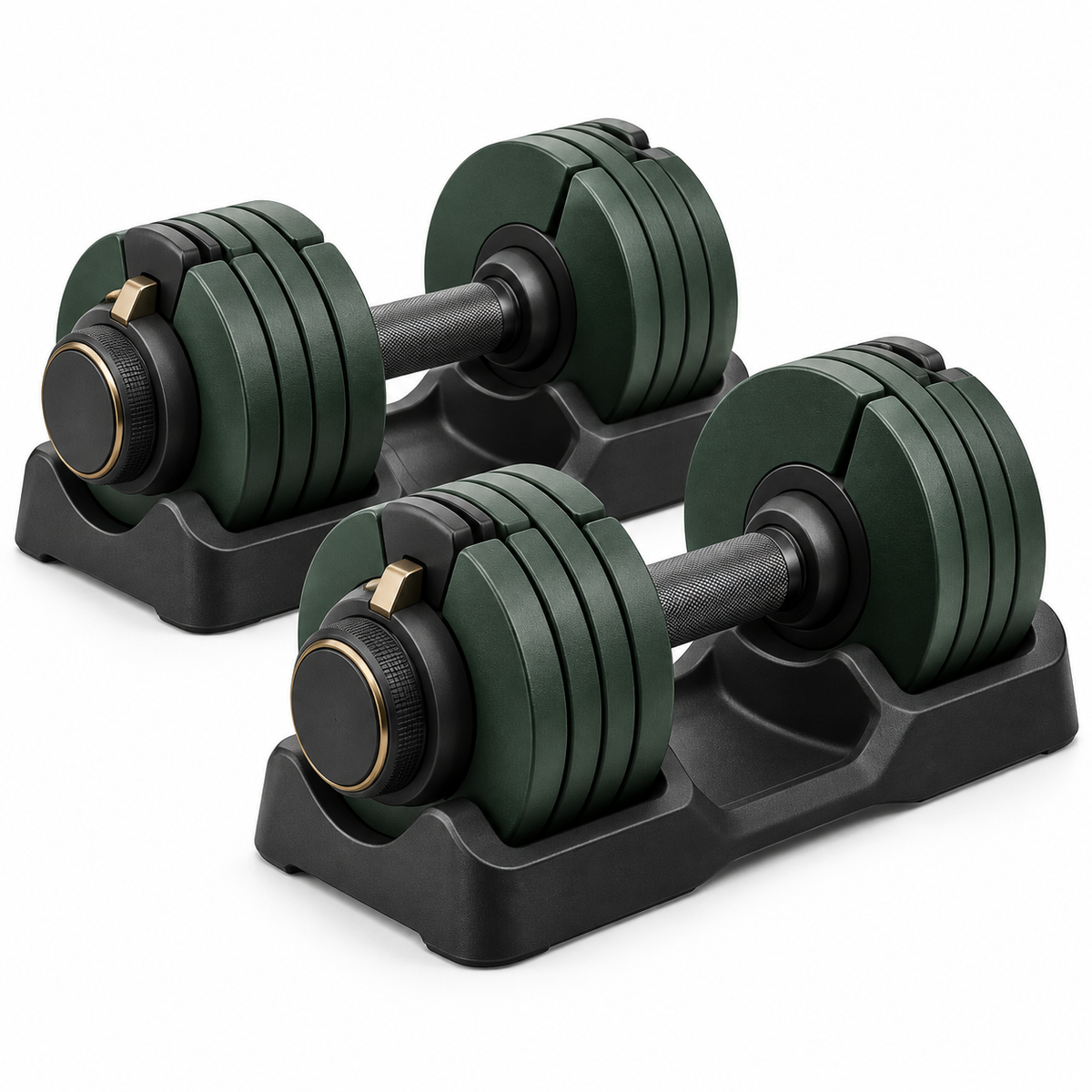 Forest Green Adjustable Dumbbell Set