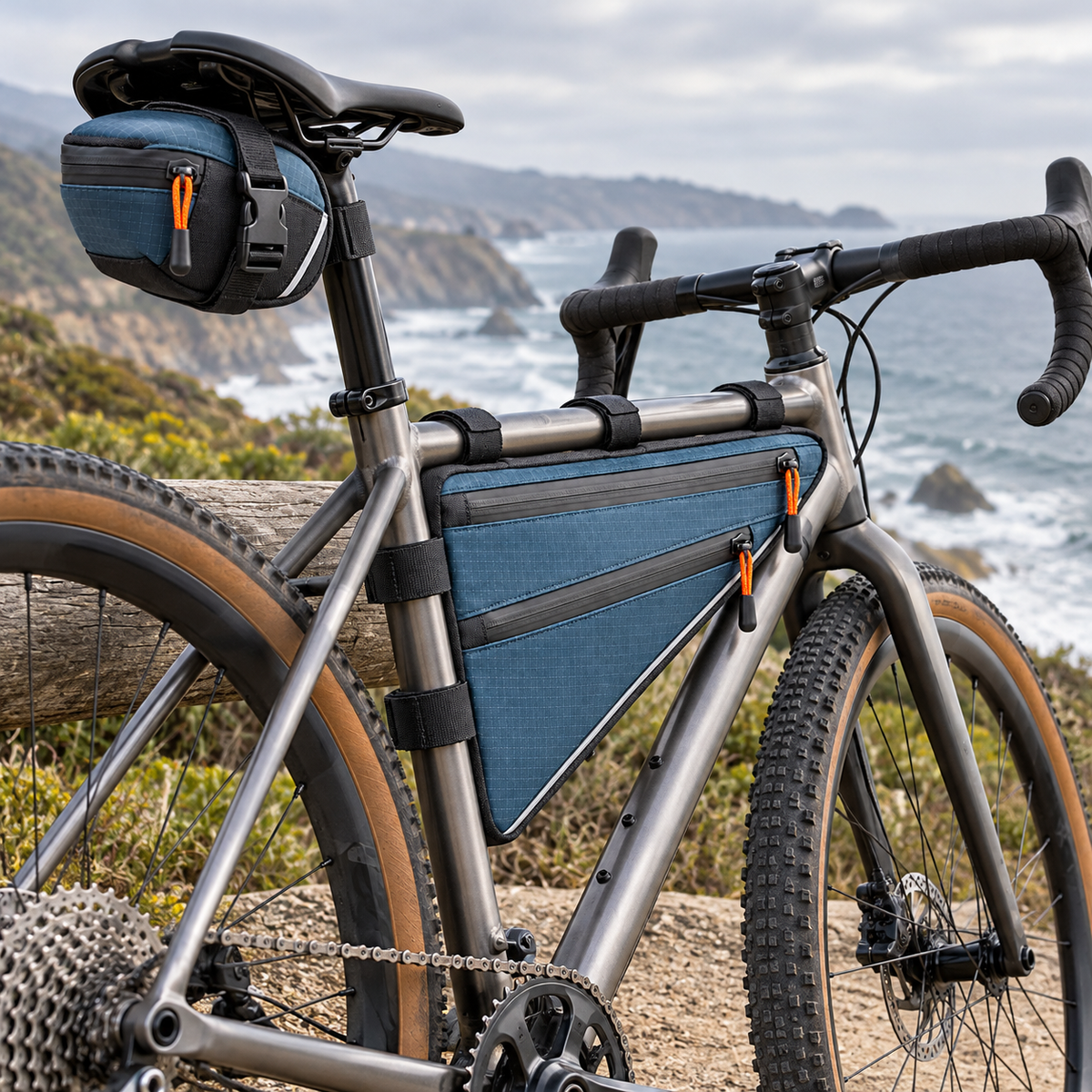 Mineral Blue Cycling Frame Bag Set